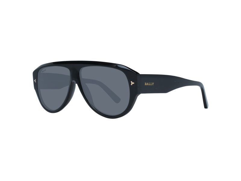 Bally 60mm Gradient Geometric Sunglasses in Shiny Black /Gradient Smoke |  Smart Closet